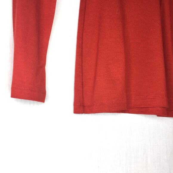 Cherish Red Lace Up Front Long Sleeve Top Size Medium - Picture 3 of 5